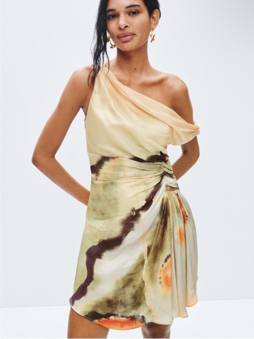 Amur Elowen Mini Off The Shoulder Butterfly Wing Watercolor Dress Size 10
